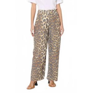NEW BERENICE monaco leopard print wide leg jean in brown